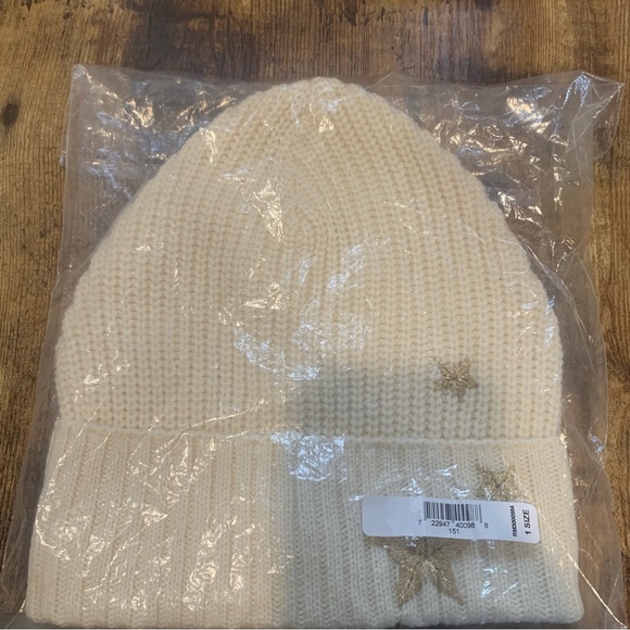 REBECCA MINKOFF Embroidered Peak Beanie in Ecru - Picture 4 of 7